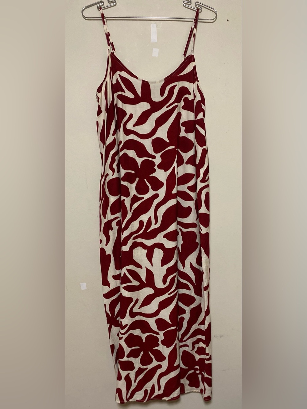 Vero Moda Red and Cream Patterned Maxi Slip Dress